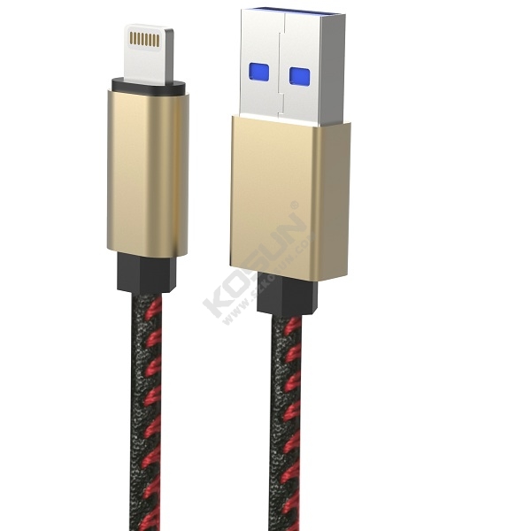 2.4A PU lightning data and charging cable